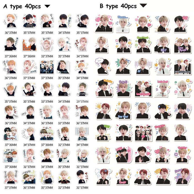 buy 40pcs kpop bts big head photo stickers bangtan boys cute stickers phone computer diary decorative stickers fans souvenir student stationary at affordable prices free shipping real reviews with photos joom