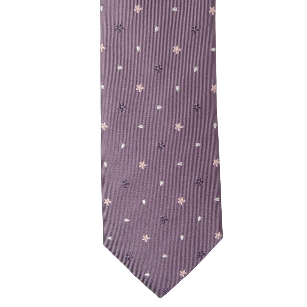 FORTUNA Tokyo Silk Japanese Made in Cherry Blossom Petal Sakura Purple [Fortuna Tokyo] Men's Necktie, Nishijin-ori Weave, Brand, Japan, Pattern, 15.