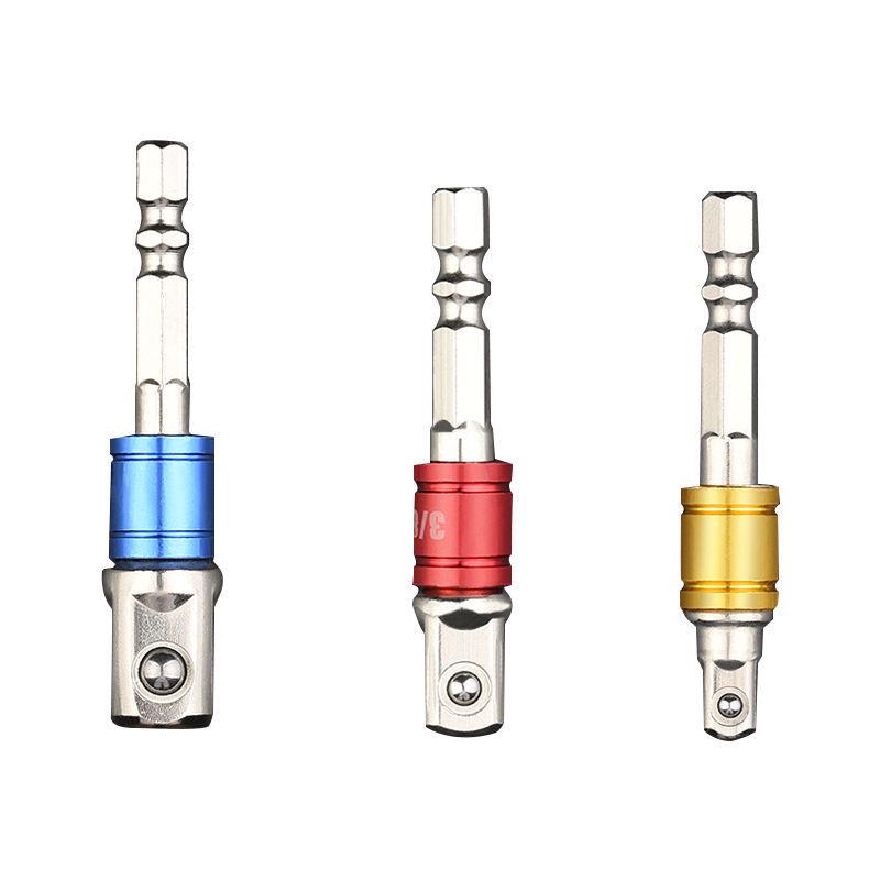 Hex Shank Power Extension and Drill Adapter: 1/4, 3/8, 1/2 Square Impact Wrench Conversion Rod