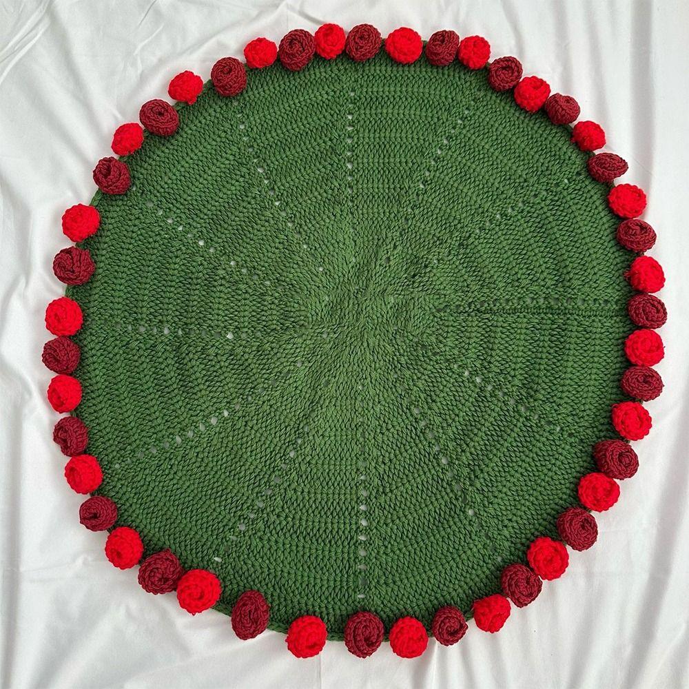 Green Rose Bouquet Blanket Fashion Rose Nap Blanket Knitted Flower Blanket  Mother's Day