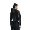 Calvin Klein Reflective Stripe Letter Print Hooded Pullover Sweatshirt Women Tops Space-Black 4WF3W325-001