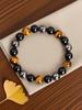 Natürliches Tigerauge Hämatit Obsidian Perlen Armband für Schutz Mut Erdung & Spirituelle Klarheit Energie Boost Schmuck