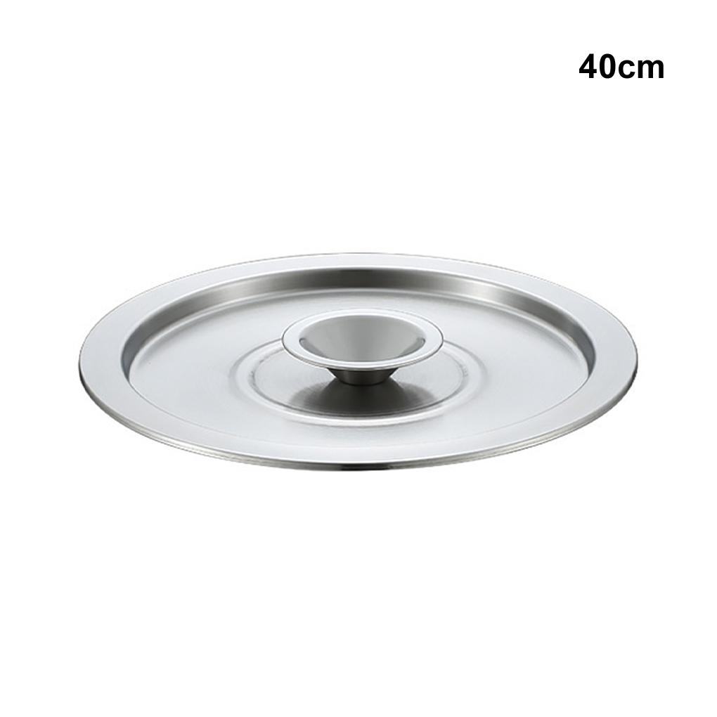 Universal 34-40cm Stainless Steel Pot Lids Universal Cookware Lid Reusable Frying PanMetal Lid Bowl Cover Restaurant Kitchenware