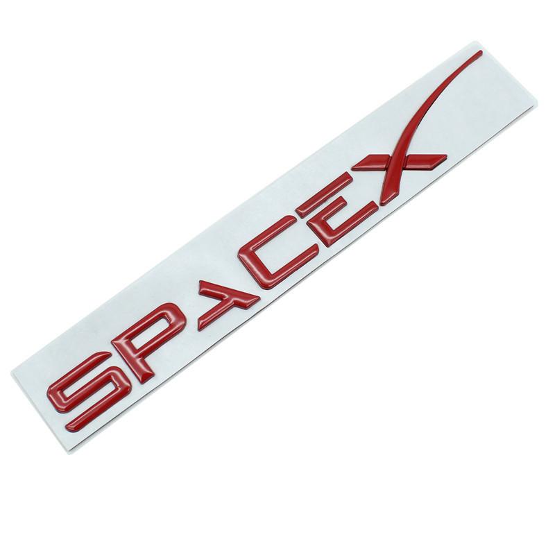 Auto 3D ABS SpaceX Dual Motor Buchstaben Logo Stamm Körper Abzeichen Emblem Aufkleber Hohe Leistung Aufkleber Für Tesla Modell Y 3 X