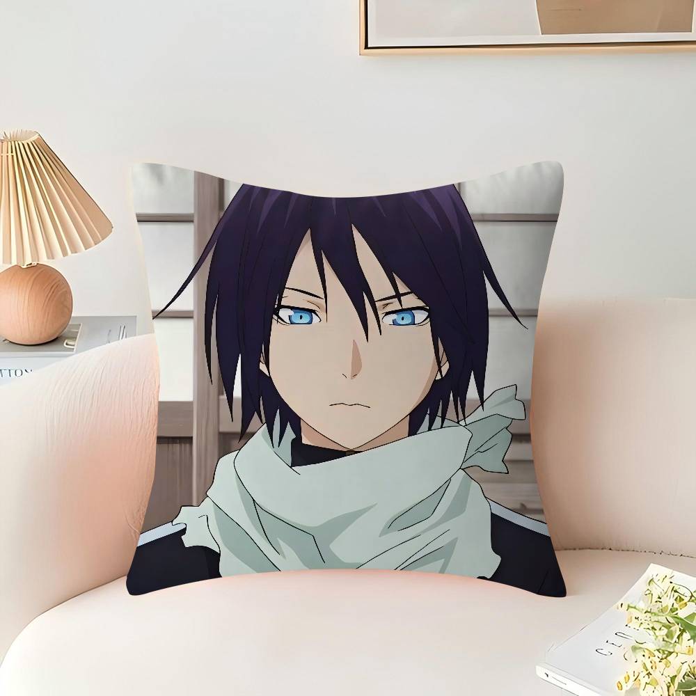 

N-Норагами Аниме Наволочки Мультяшные Декоративные для Дивана Дома Двусторонняя Печать Короткий Плюш Милые Чехлы для Подушек 16x16Inch