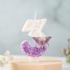Digital Birthday Candles Cake Decoration First Year Party Purple Butterfly Creative