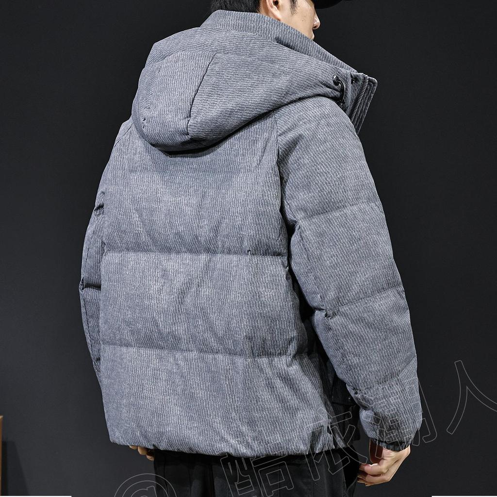 Męska kurtka z kapturem 90% puchu białej kaczki - Styl amerykański, Zima 2025, Modna wysokiej jakości odzież wierzchnia w dużych rozmiarach