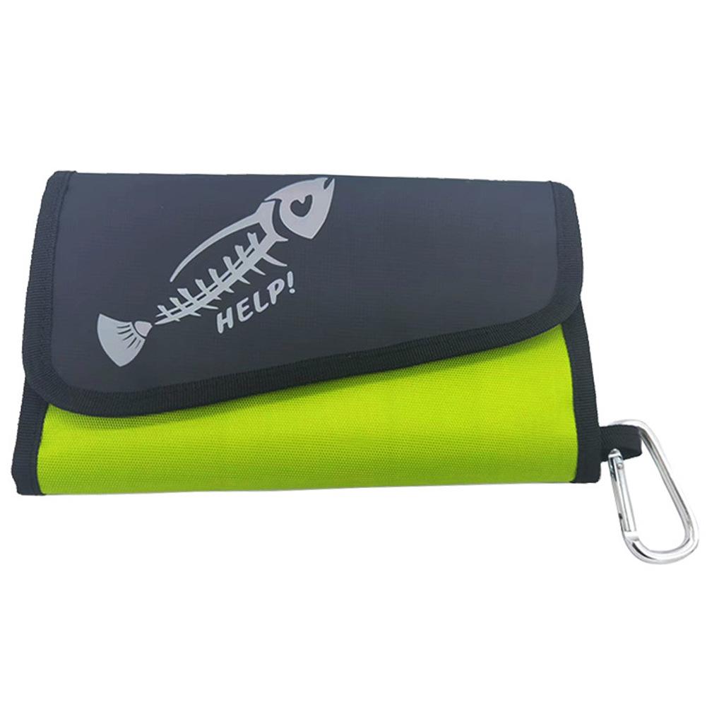 Fishing Lure Storage Bag Waterproof Fake Bait Bag with 6pcs PVC Bag Fishing Lure Bag Fishing Accessory Bag for Worms and Jigs зелёный