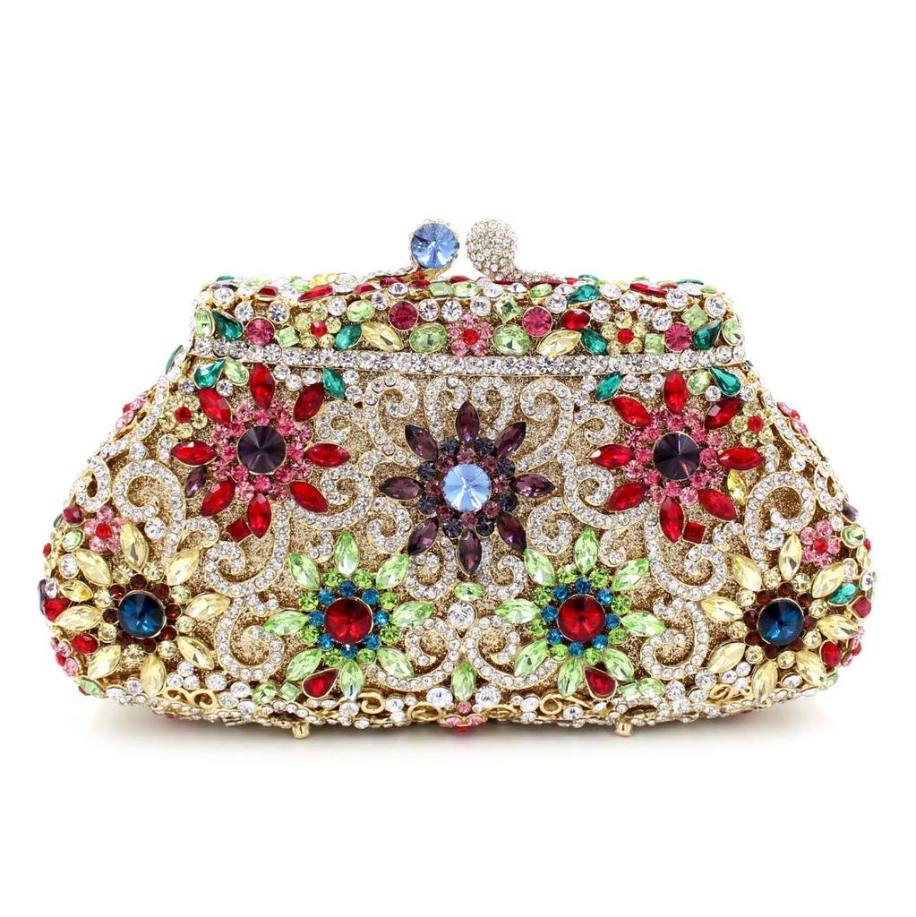 Borsa da Banchetto Fiore di Strass - Abbigliamento da Sera e da Festa