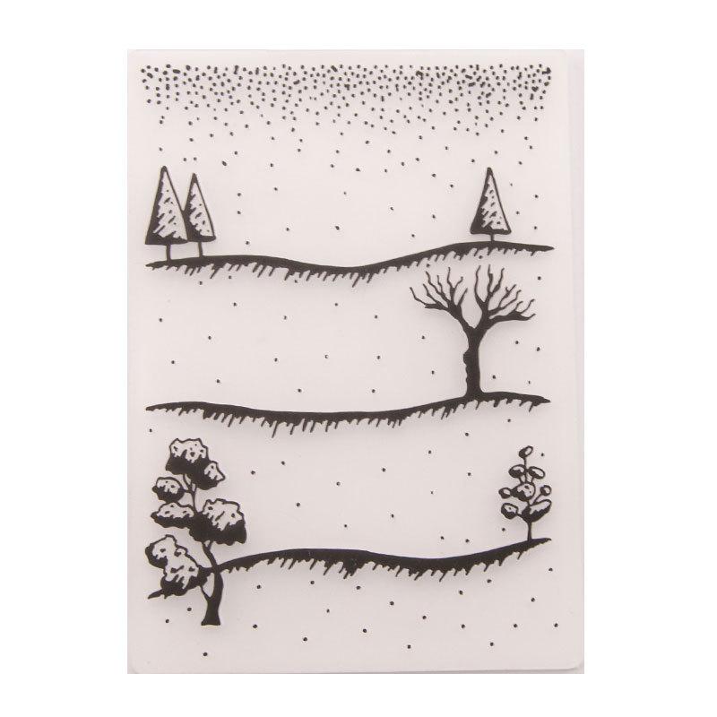 Hillside Lace Line Frame Plastic Brosing Folders for DIY Scrapbooking Album Card Decor Model Art Template Village House