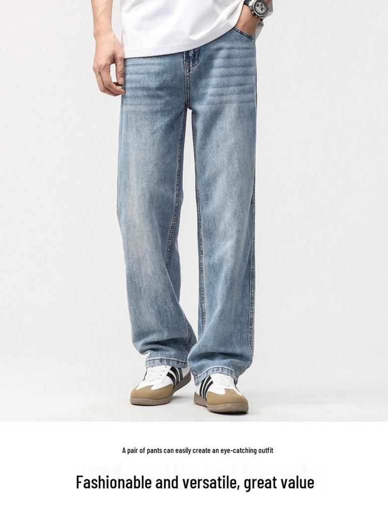 Men's Trendy Summer Lyocell Tencel Wide Leg Jeans