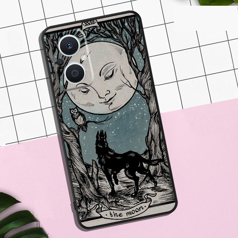 Death Tarot Cat Case For OPPO Reno 13 12 11 F 8T 7 8 10 Pro OPPO Find X8 Pro X6 Pro X3 X5 Lite Cover Coque