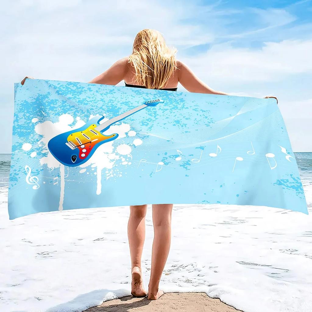 Musical Note Beach Towel Quick Dry Microfiber Absorbent Bath Towel Outdoor Travel Sport Oversized Beach Towels for Adults Kids