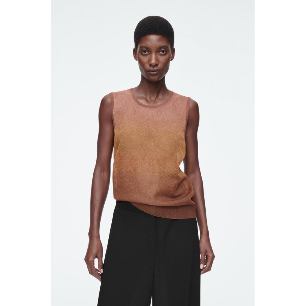 

Cos Japan Тонкая трикотажная майка Ombre BROWN/XS