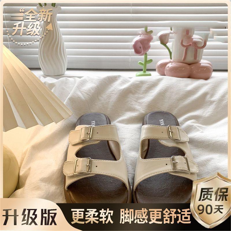 Fashion versatile high-end silver slippers women's summer new beach sandals platform cool slippers