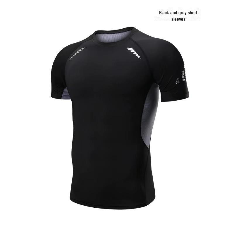 Men's Quick-Dry Summer Sports T-Shirt - Elastic, Breathable, Short-Sleeve for Running & Training