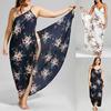 Women's Fashion Summer Floral Printed Plus Size Sleeveless Wrap Beach Bikini Cover Up Dress Slim Fit