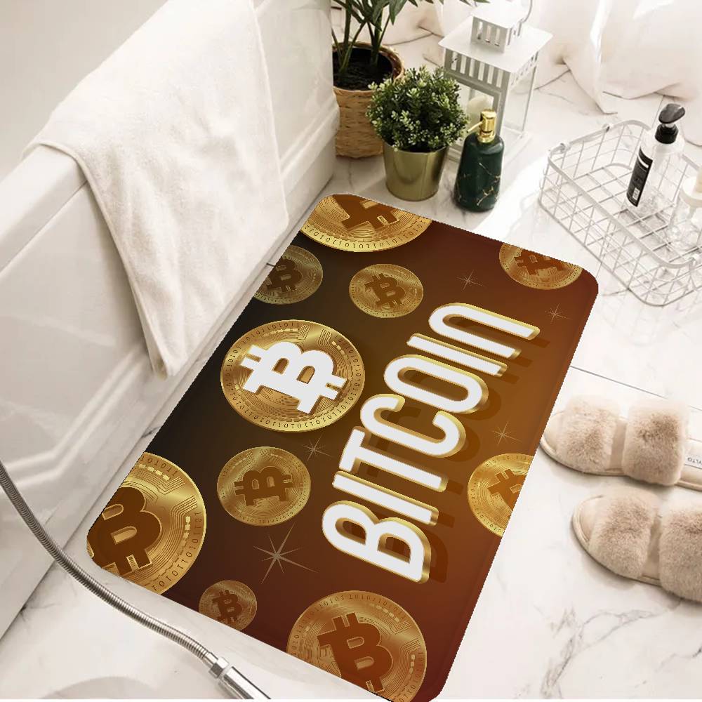 Luxurious B-bitcoin Logo Room Mats Retro Multiple Choice Living Room Kitchen Rug Non-Slip Welcome Rug
