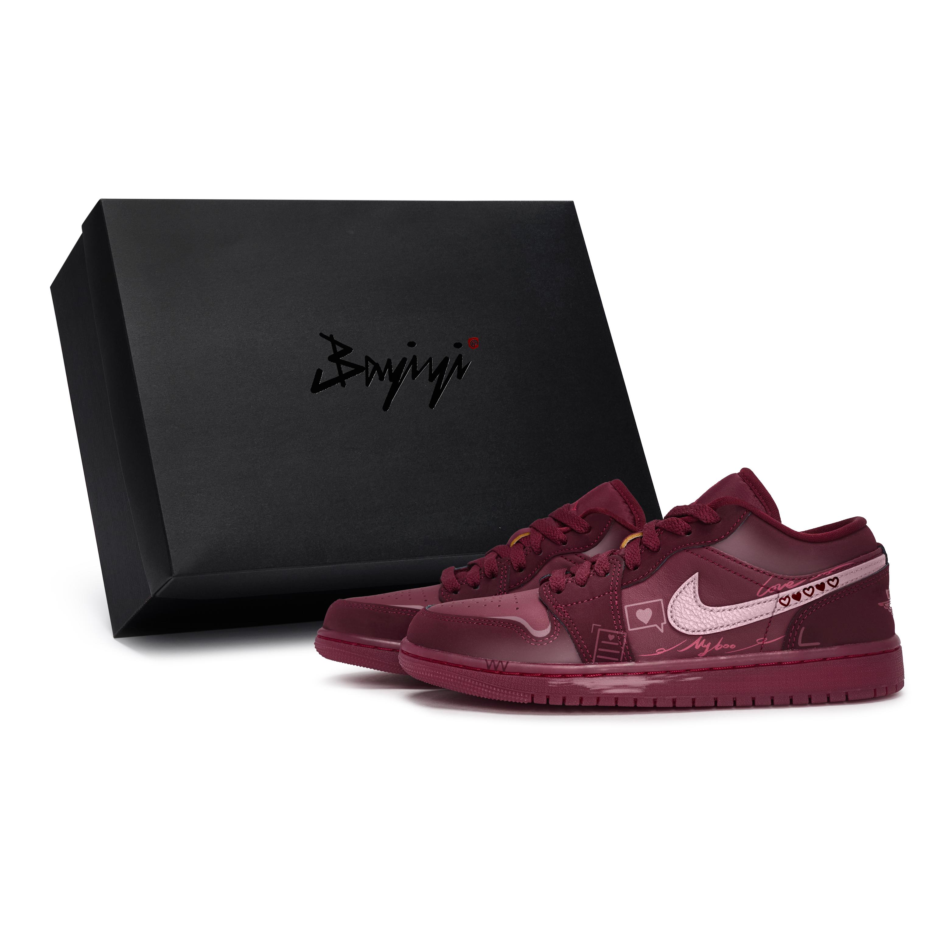 

Jordan Air Jordan 1 811 Manufacturing, Thickening Love Letter, Special Shoe Box Low top Vintage Basketball Shoes Unisex IB7012-600(Team80-SBOX) 39
