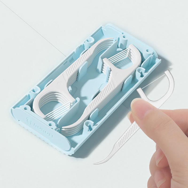 1Pcs Push Pull Dental Floss Dispenser Containing 10Pcs Floss Portable Dental Floss Storage Box Oral Hygiene Care Floss Pick