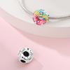 S925 Silver Sweet Balloon Rainbow Candy Pendant Beads DIY Jewelry Accessories Changing Charm Bracelet