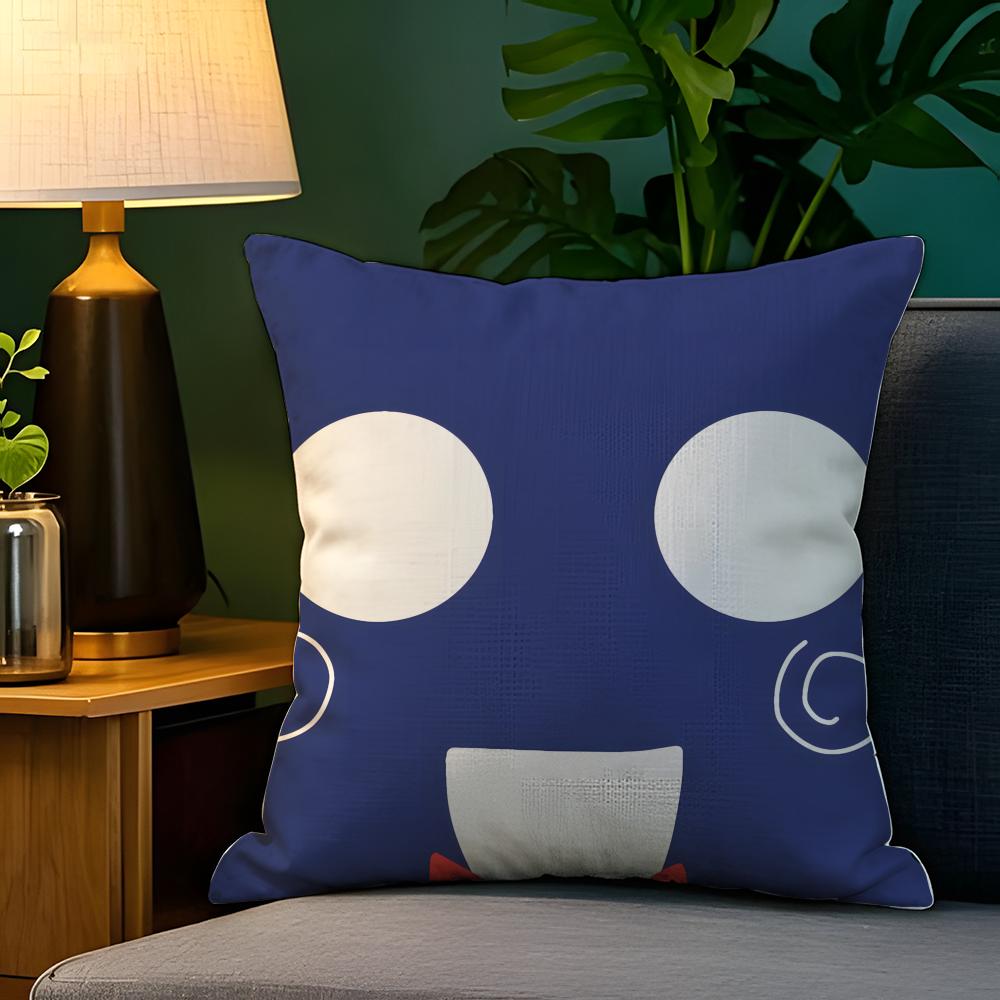 BFDI Batalla por la Isla del Sueño Funda de Almohada Funda de Almohada de Lino Natural Decoración a Doble Cara Funda de Almohada para Sofá Decoración del Hogar