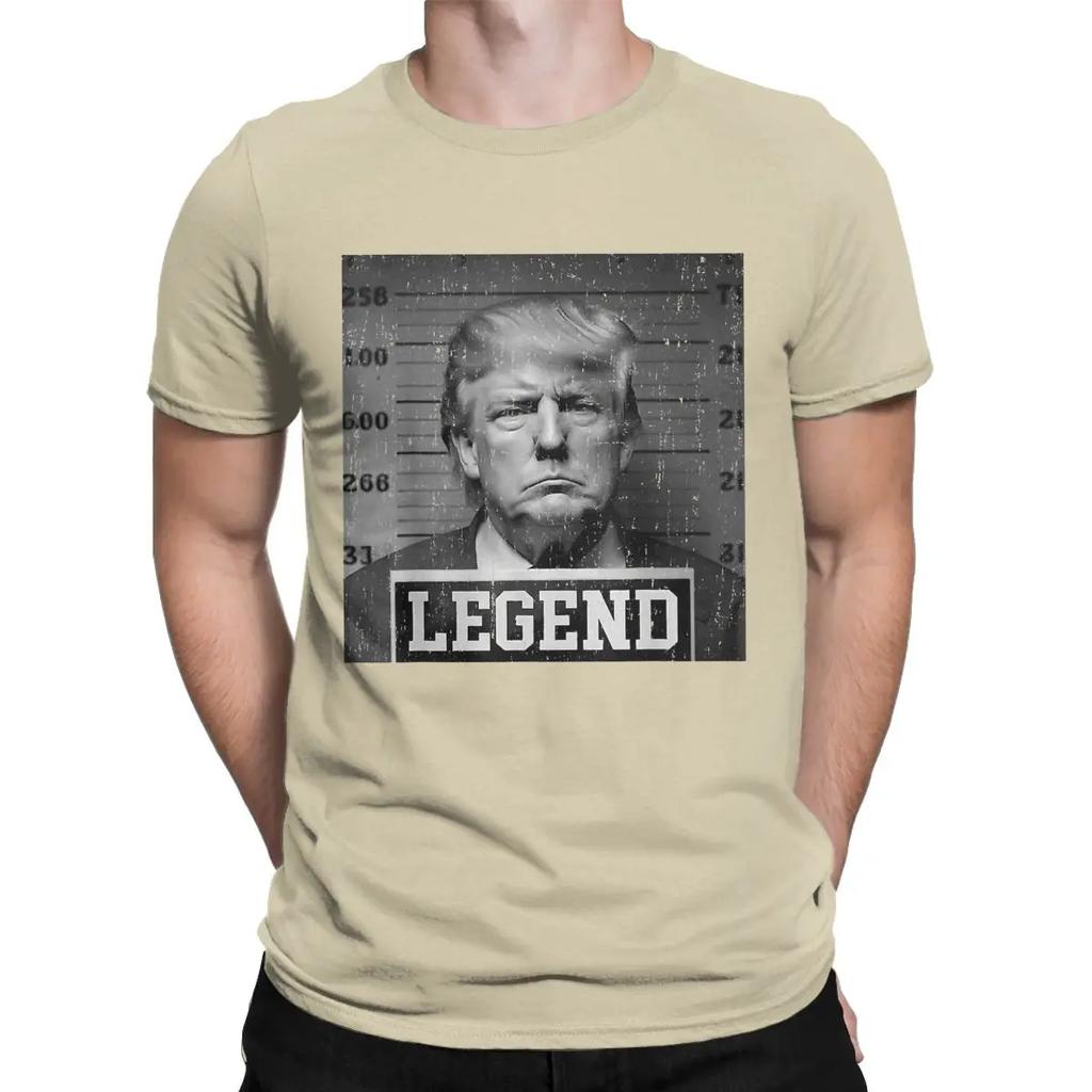 Lustige Trump 2024 Fahndungsfoto Präsident Legende T-Shirts Herren Rundhals Baumwolle T-Shirt Donald Kurzarm T-Shirt Bedruckte Oberteile