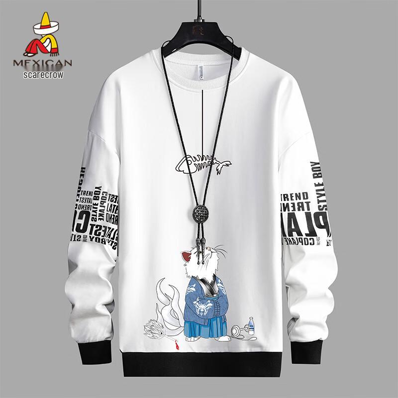 

МЕКСИКАНСКИЙ Мужской Модный Свободного кроя Свитшот с круглым вырезом и длинным рукавом 4XL