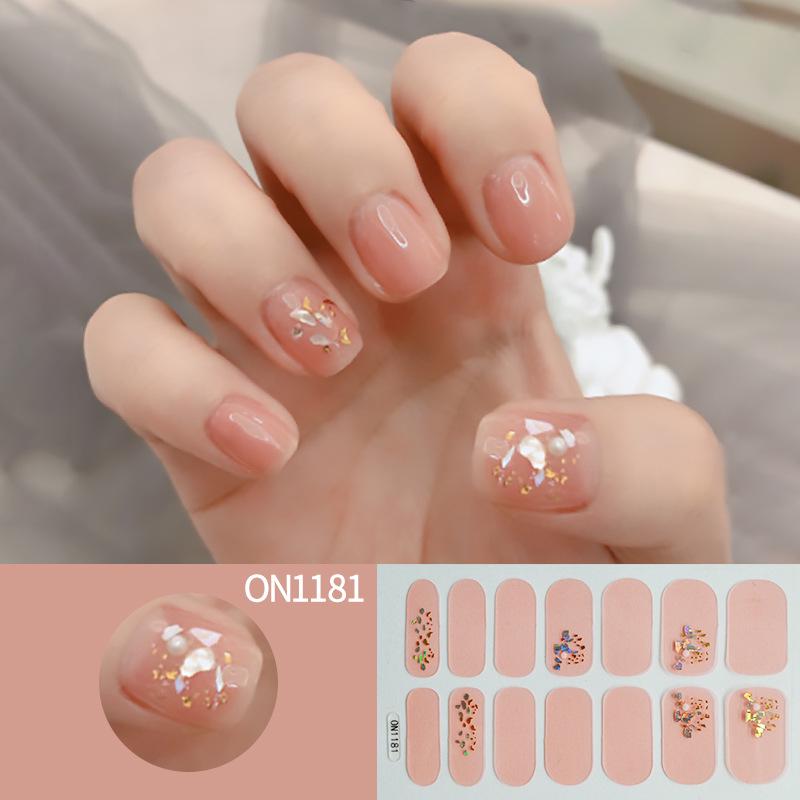 

Маленькая красная книга Наклейки для гель-маникюра без сушки: 14 шт. Европейский и американский стиль INS, французский дизайн