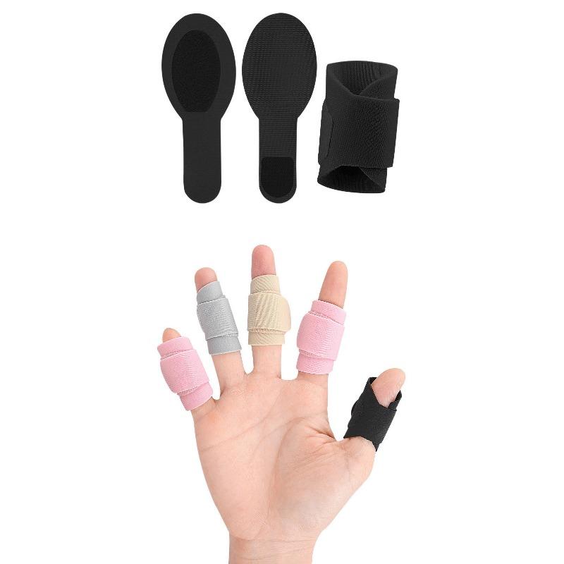 10PCS Finger Cover Finger Guard Strap Convenient Belt Ten Finger Adjustment Velcro Reusable Universal Protection Finger Hand Black