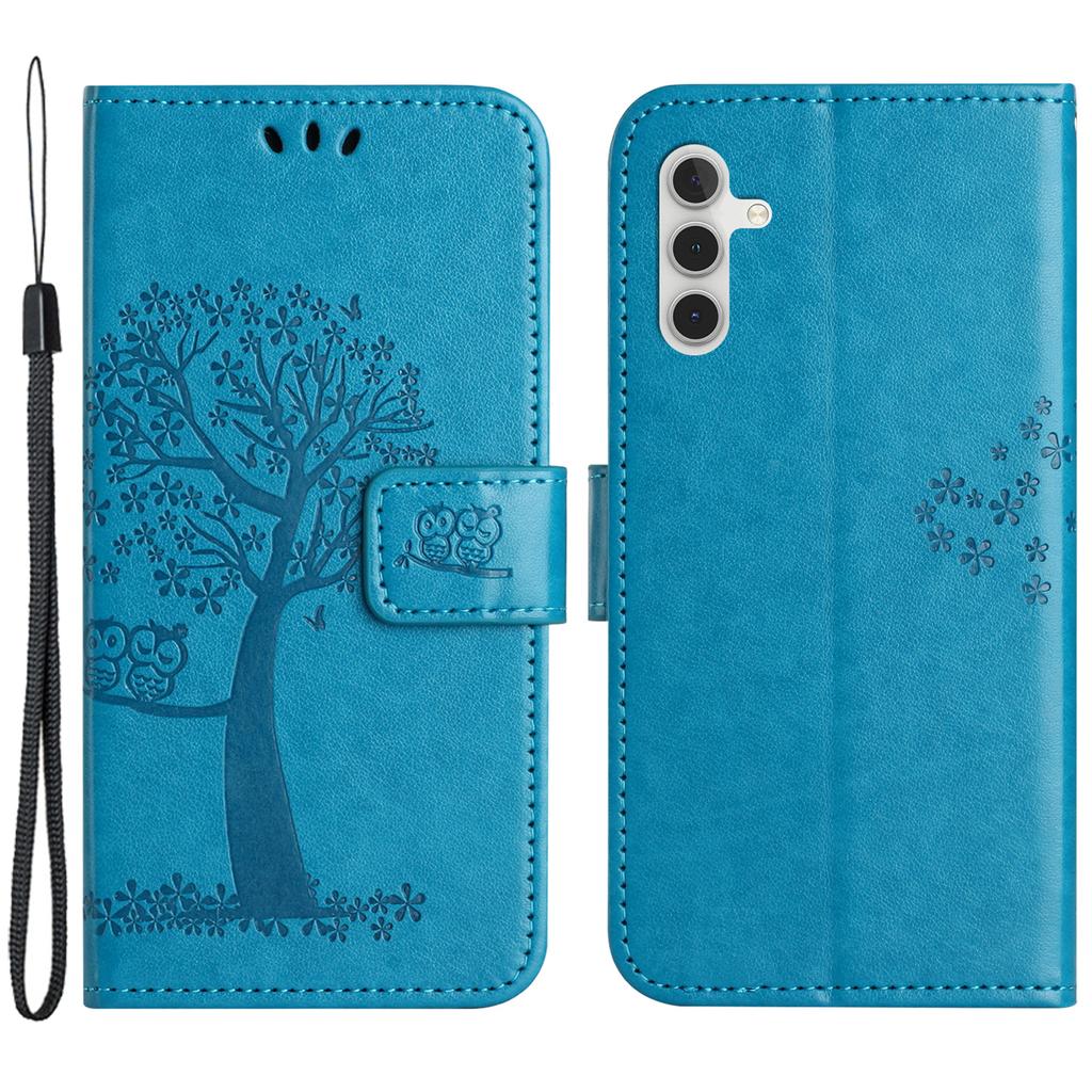 Leather Case for Samsung Galaxy M15 5G/F15 5G , Wallet Phone Cover Imprinted Owl Tree