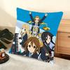 Anime K-K-On! Cartoon Cushion Cover Soft Short Plush Pillow Cover Smooth Cozy Texture Aesthetic Cushion Case Home Decor