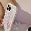 Magnetic Suction Suitable for IPhone 16 Mobile Phone Case Apple 15 Cake Pink Rabbit Bracelet 14ProMax Cute 12 Anti Fall