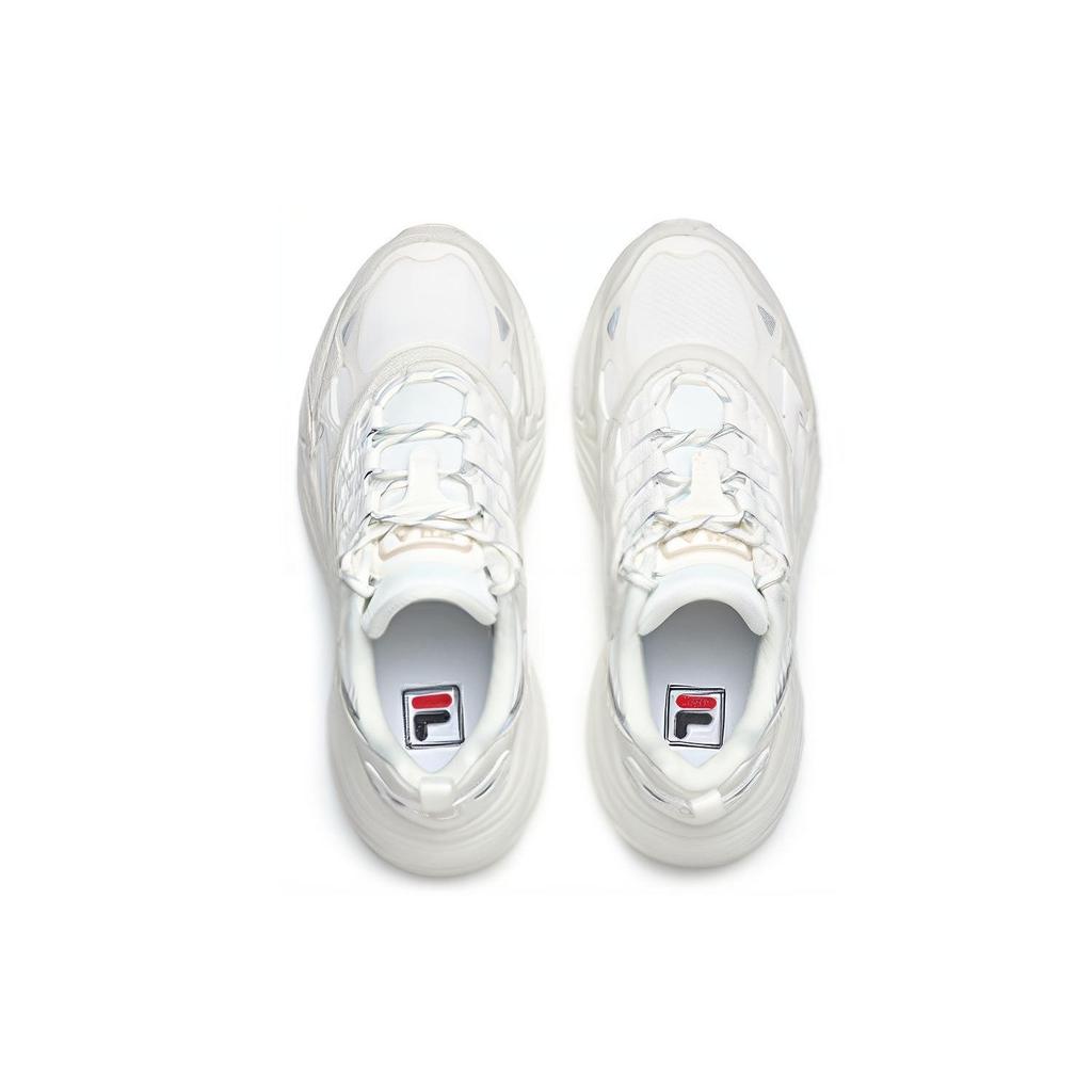 Fila Cube Fabric Shock Absorbing Durable Lightweight Low Top Casual Shoes Women Sneaker White F12W216130FSW