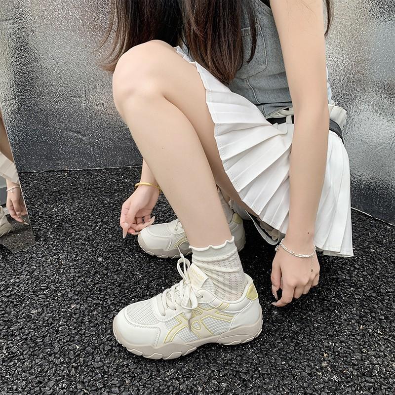 

Платформенные кроссовки «папины кроссовки» женские осень 2025 новые увеличивающие рост повседневные одинарные туфли кроссовки «Форрест Гамп» на мягкой подошве спортивная обувь кроссовки для бега 40 жёлтый