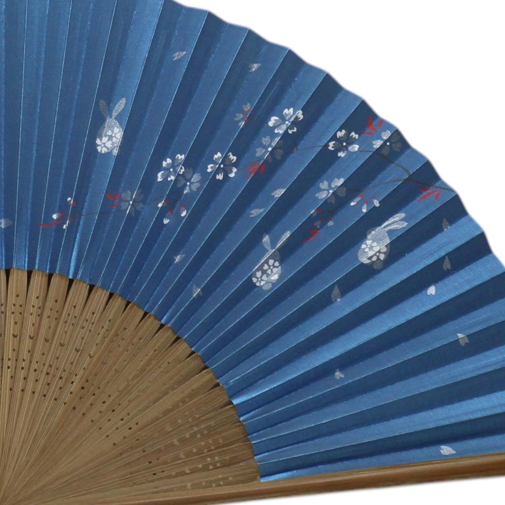 Papierfächer mit Kaninchen, hergestellt in Japan für Handwerk mit expertenhandwerklicher Perfekt für den persönlichen Gebrauch oder als x 33cm im Kyoto-Stil-Design, Frauen.