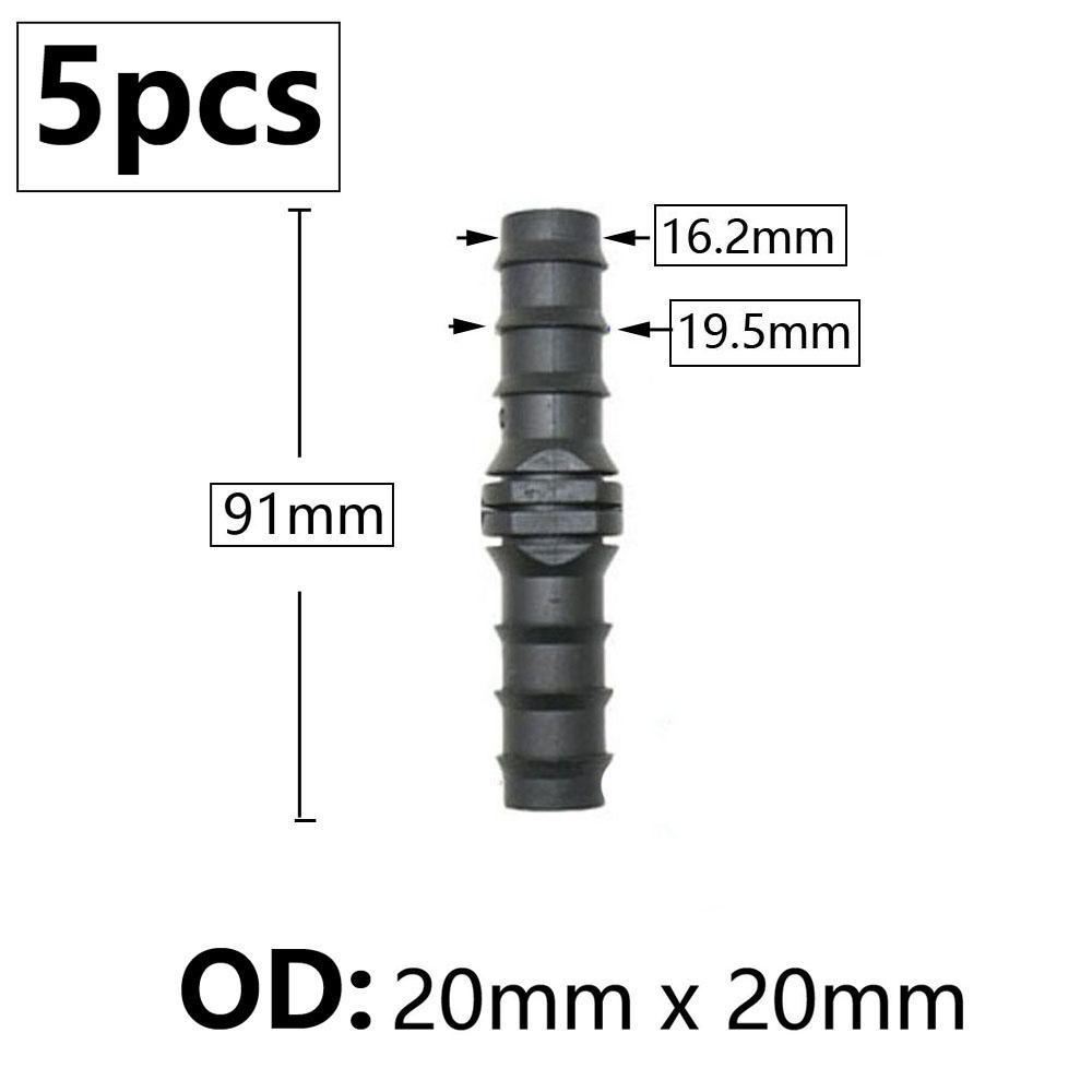 5pcs 16/20/25mm PE Pipe Barb Connector Straight Tee Elbow Plug Garden Water Hose Reducing Splitter Joint Drip Irrigation System
