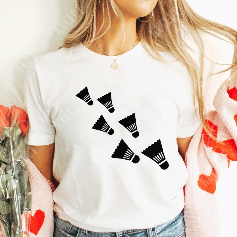 T Shirt for Women Unisex Funny Badminton Player TShirt Casual Short Sleeve O Neck Tshirts Badminton Team Tee Unisex Streetwear