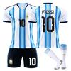 Kids Sports Equipment 2526 Argentina Home 10 Messi Soccer Jersey Blue/White