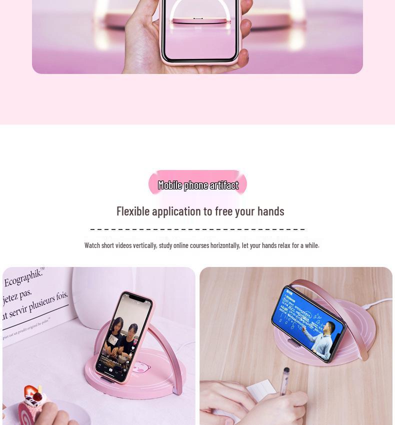 Sumi Wireless Charger: 3-in-1 Touch-Control Desk Lamp & Phone Holder