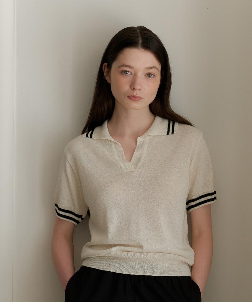 YUPPE Line Collar Knit_Beige