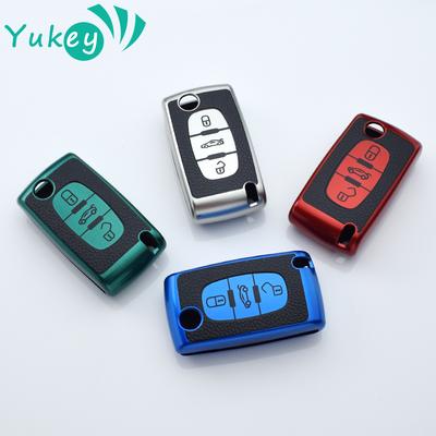 For Citroen C2 C3 C4 C5 C6 Xsara Berlingo TPU Flip Remote Car Key Case Cover For Peugeot 207 307 308 407 607 807 Protector Fob