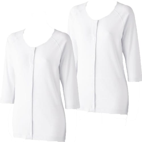 

Hanasan Terrace Women s Nursing Underwear, 2-Piece Set, 3/4 Sleeves, Plastic Hook and Loop Closure, 100% Cotton (White, Medium)