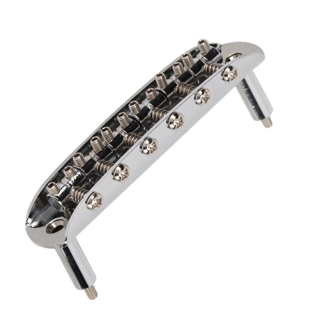 Electric Guitar Bridge 6 String Tailpiece Metal Instrument Accessory for JazzmasterSilver