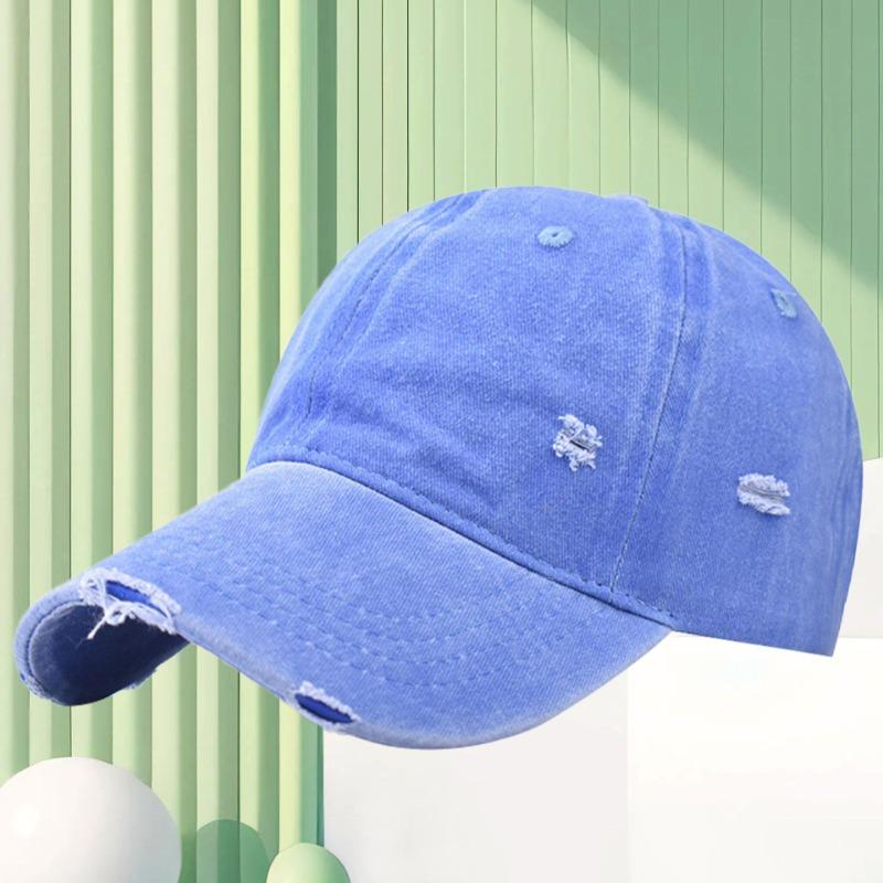 Washed and Old Baseball Caps Can Be Worn In All Seasons, Men's Fashion Ripped Rough Edge Cap Print Hat
