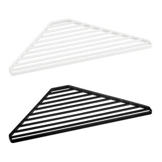 Triangle Sink Drain Rack Carbon Steel Corner Drying Holder Sponge Rag Organizer Over The Sink Drainer for Kitchen Cafe Restaurant Bakery Home