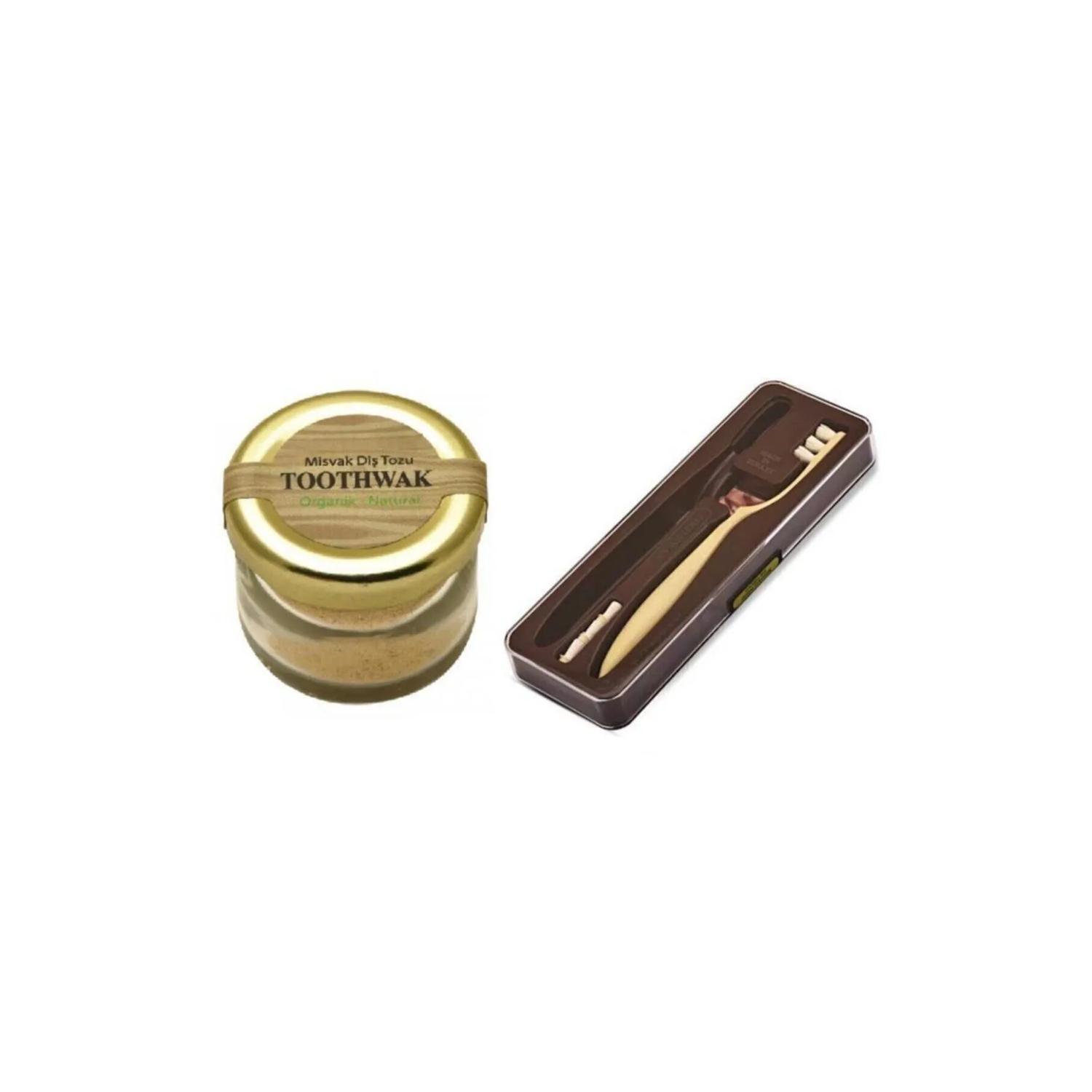

Toothwak Toothbrush with 3 Replacement Heads & Miswak Tooth Powder