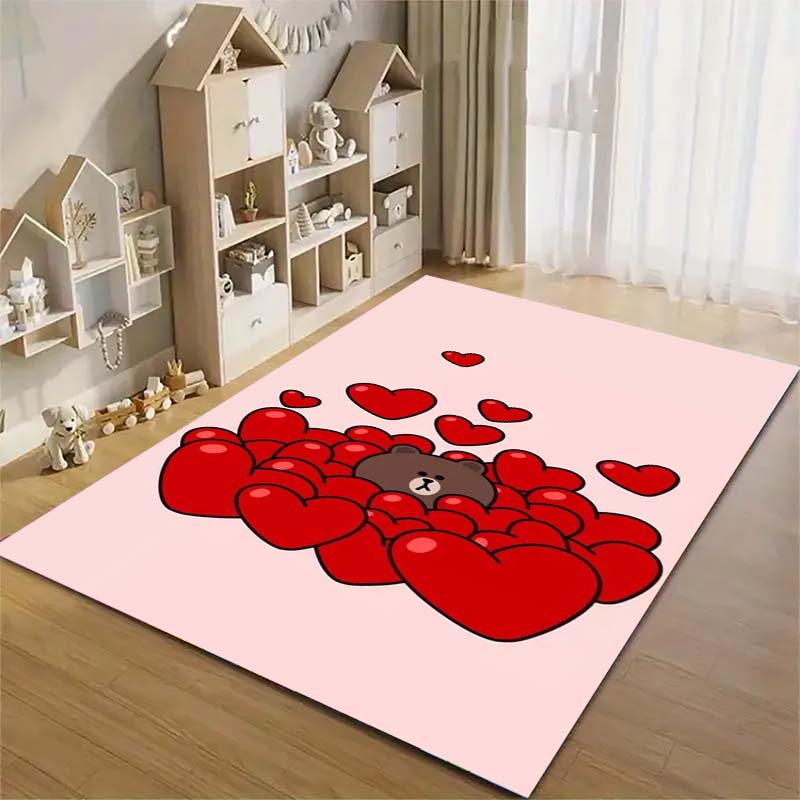 Non-slip decorative rug, cute cartoon welcome mat, Line Friends series pattern, a gift for friends and family.