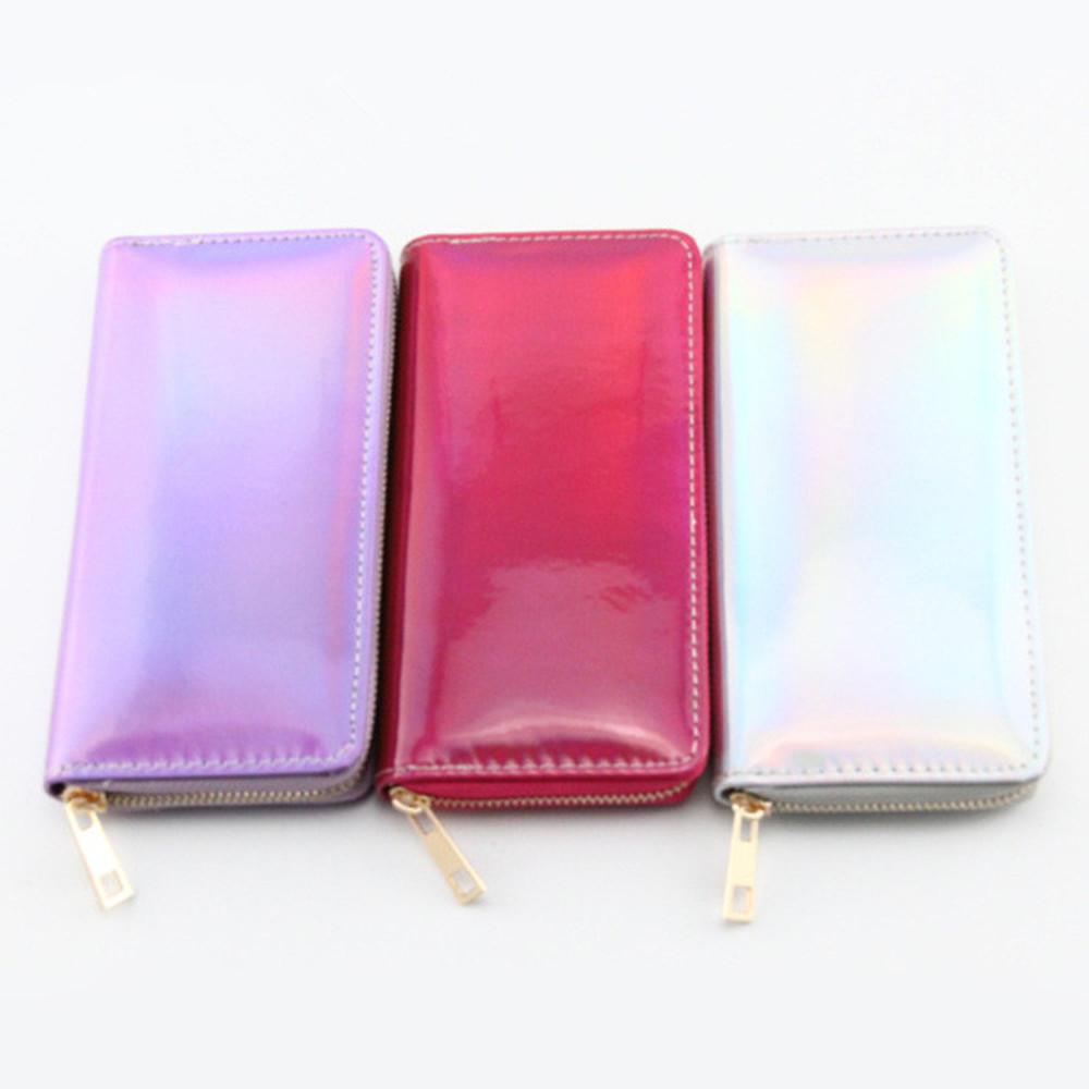 eTya Модный женский лазерный длинный кошелек из искусственной кожи — фото 6