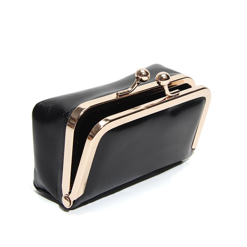 Compact Vintage Genuine Leather Kiss-Lock Mini Pouch Retro Style Multi-Color Cosmetic Bag for Small Accessories Brand Coin Purse